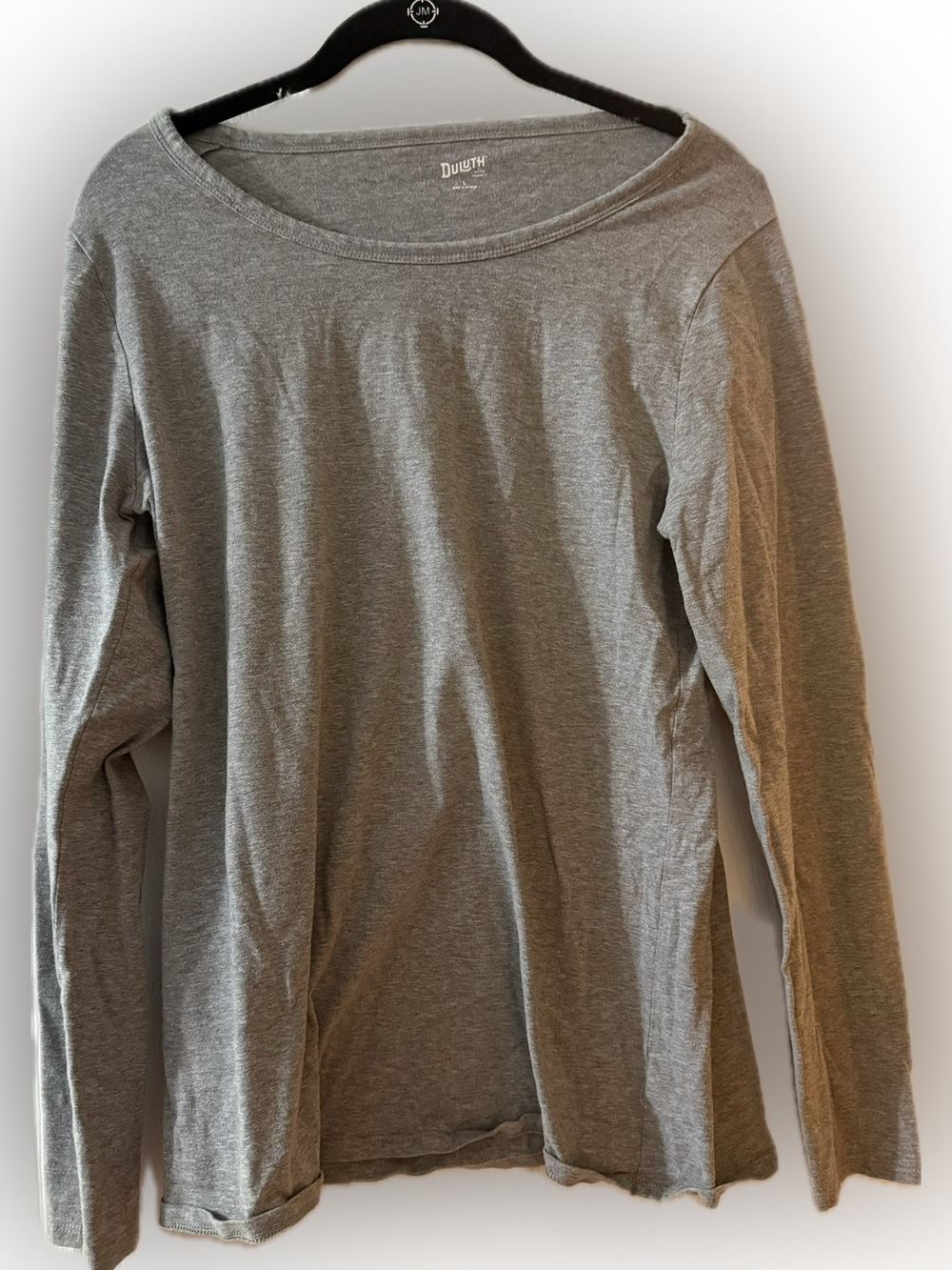 Duluth Trading Co Gray Crewneck Long Sleeve Tee